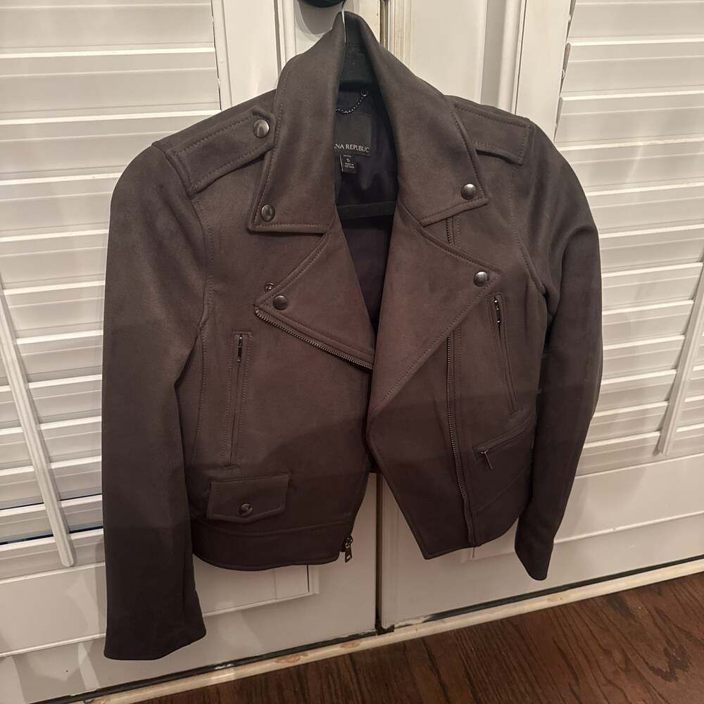Banana Republic Vegan Suede Moto Jacket